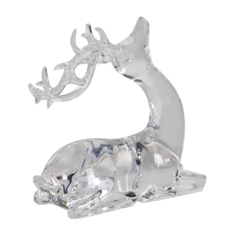 Northlight 6" Laying Acrylic Deer Christmas Tabletop Decor