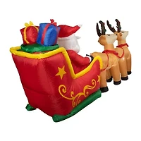 Northlight Inflatable Santafts Sleigh And Reindeer - 8ft Christmas Inflatable