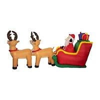 Northlight Inflatable Santafts Sleigh And Reindeer - 8ft Christmas Inflatable