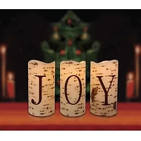 Northlight Set Of 3 B/O Joy Led Flame-Less S 6in Flameless Candle