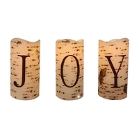 Northlight Set Of 3 B/O Joy Led Flame-Less S 6in Flameless Candle