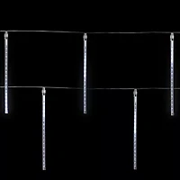 Northlight Led Lighted Snowfall - Polar White - 15ft Clear Wire - 10ct Outdoor Icicle Lights