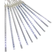 Northlight Led Lighted Snowfall - Polar White - 15ft Clear Wire - 10ct Outdoor Icicle Lights