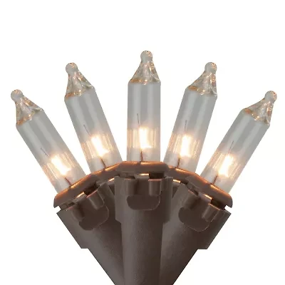 Northlight Mini Commercial - Clear - 300ct - 68ft Brown Wire String Lights