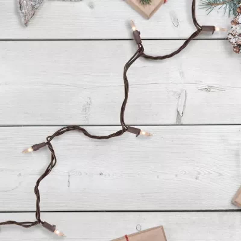Northlight Mini Commercial - Clear - 300ct - 68ft Brown Wire String Lights