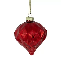 Northlight Shiny And Textured Glass Ball And Onion - 3in (80mm) -Red - 9ct Christmas Ornament