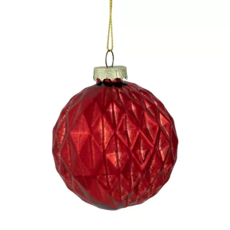 Northlight Shiny And Textured Glass Ball And Onion - 3in (80mm) -Red - 9ct Christmas Ornament