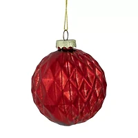 Northlight Shiny And Textured Glass Ball And Onion - 3in (80mm) -Red - 9ct Christmas Ornament