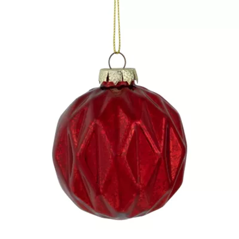 Northlight Shiny And Textured Glass Ball And Onion - 3in (80mm) -Red - 9ct Christmas Ornament