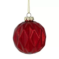 Northlight Shiny And Textured Glass Ball And Onion - 3in (80mm) -Red - 9ct Christmas Ornament