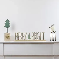 Northlight Metal With Stars And Chunky Wooden Base - 16.75in - Green 1 Foot Christmas Tree