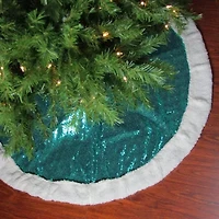 Northlight 47in Green And White Paillette Sequins Indoor Tree Skirt