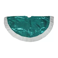 Northlight 47in Green And White Paillette Sequins Indoor Tree Skirt