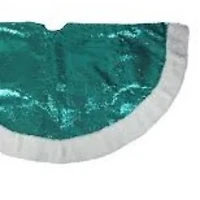 Northlight 47in Green And White Paillette Sequins Indoor Tree Skirt