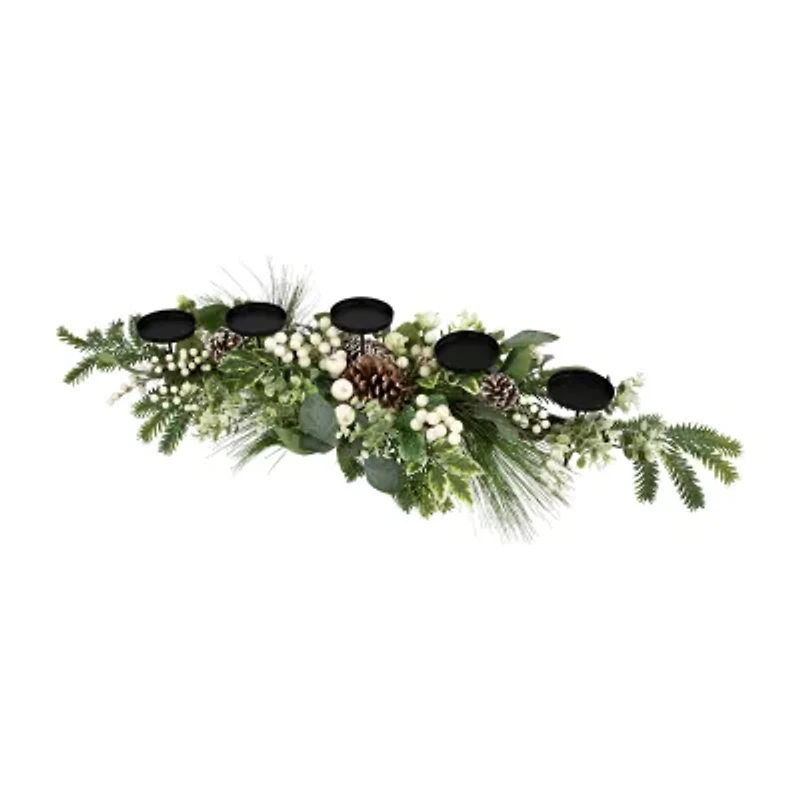 Northlight Berries And Eucalyptus Artificial - 42in Candle Holder