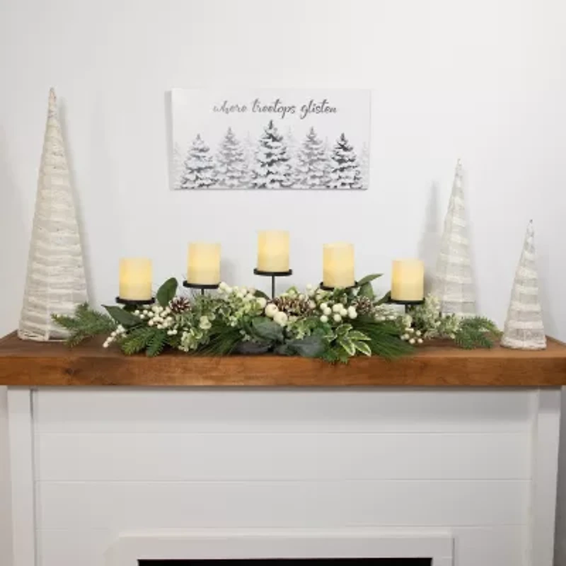 Northlight Berries And Eucalyptus Artificial - 42in Candle Holder