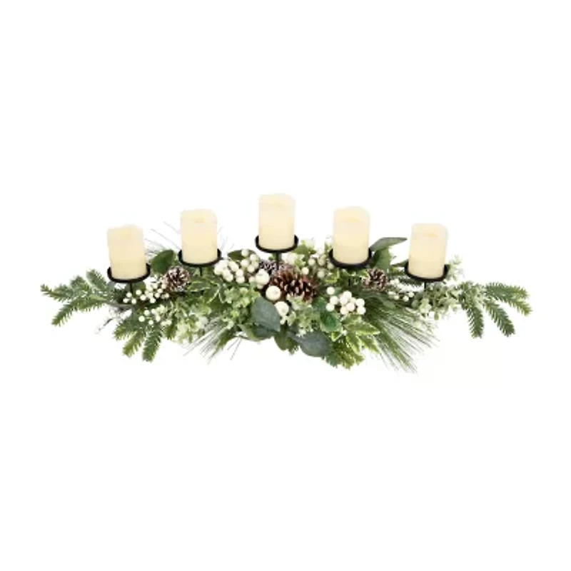 Northlight Berries And Eucalyptus Artificial - 42in Candle Holder