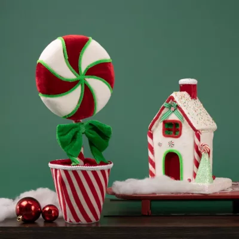 Northlight Peppermint Candy House - 11in Christmas Tabletop Decor