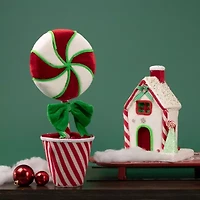 Northlight Peppermint Candy House - 11in Christmas Tabletop Decor