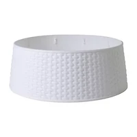 Northlight 25.5in White Rattan Pattern Large Christmas Tree Collar