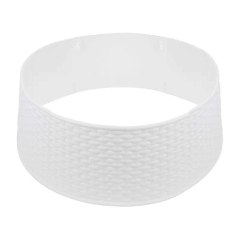Northlight 25.5in White Rattan Pattern Large Christmas Tree Collar