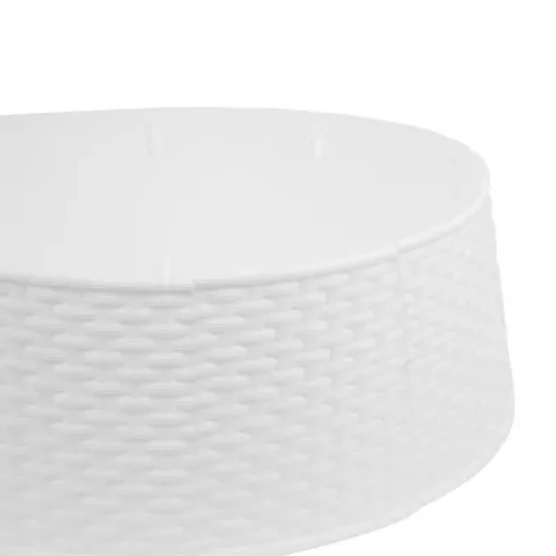 Northlight 25.5in White Rattan Pattern Large Christmas Tree Collar