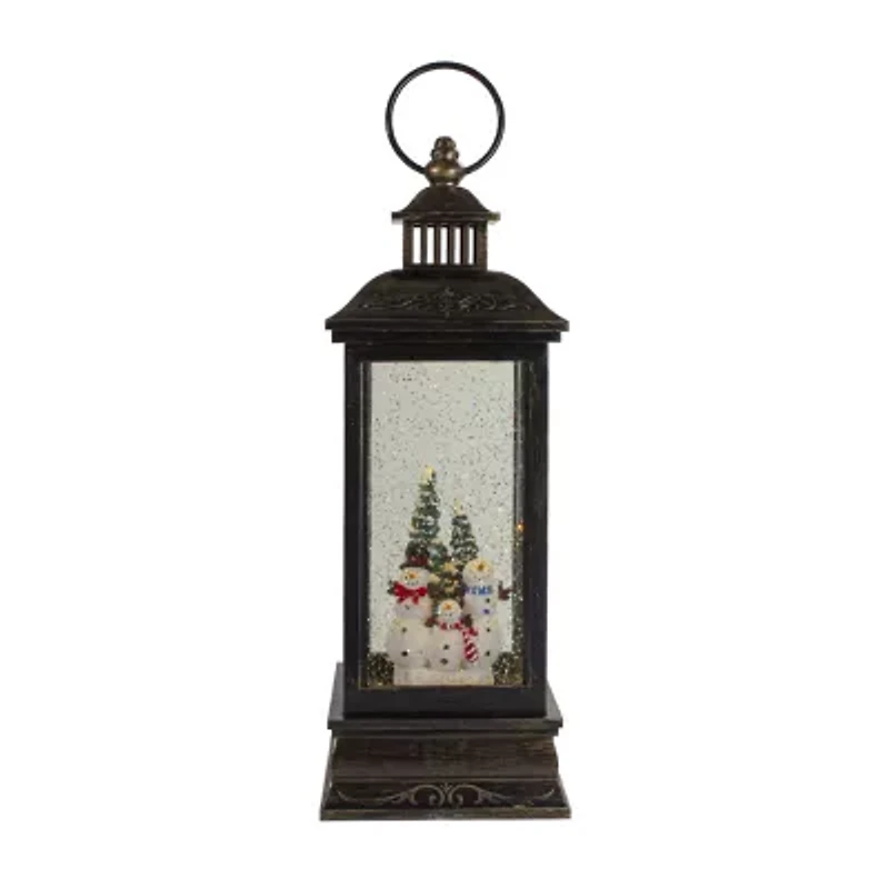 Northlight 11" Led Snowman Family Brushed Lantern Decorative Lantern