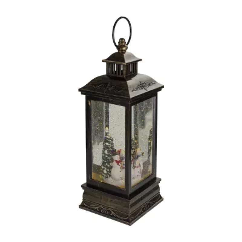 Northlight 11" Led Snowman Family Brushed Lantern Decorative Lantern