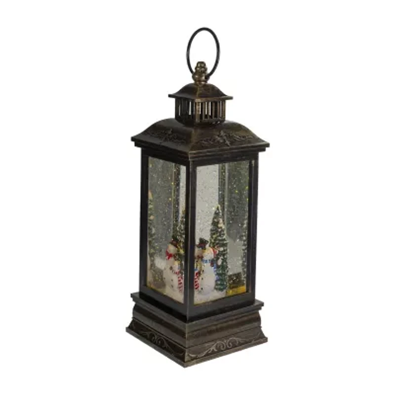 Northlight 11" Led Snowman Family Brushed Lantern Decorative Lantern
