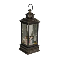 Northlight 11" Led Snowman Family Brushed Lantern Decorative Lantern