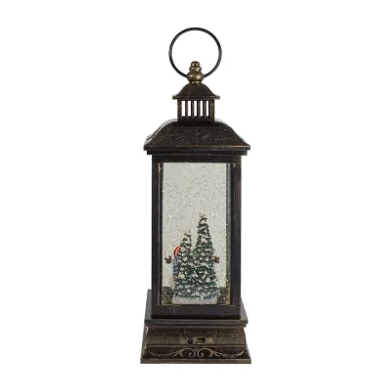Northlight 11" Led Snowman Family Brushed Lantern Decorative Lantern