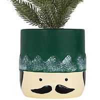 Northlight Mini Frosted In Nutcracker Pot - 14.75in - Unlit 1 Foot Christmas Tree