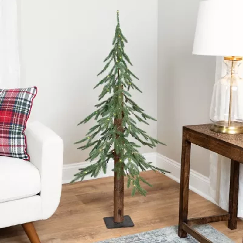 Northlight 4ft Pre Lit Medium Alpine 4 Foot Pine Christmas Tree