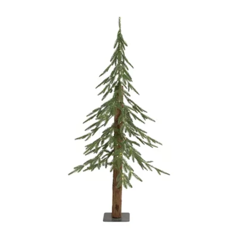 Northlight Pre-Lit Medium Alpine - 4ft - Clear Led Lights 4 Foot Pine Christmas Tree