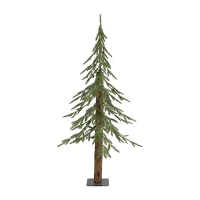 Northlight Pre-Lit Medium Alpine - 4ft - Clear Led Lights 4 Foot Pine Christmas Tree