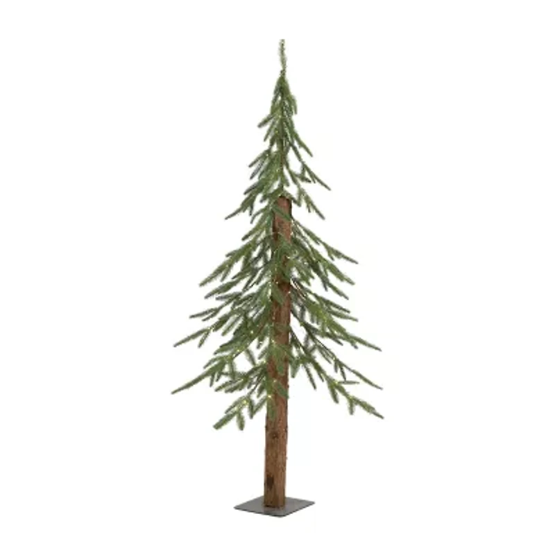 Northlight Pre-Lit Medium Alpine - 4ft - Clear Led Lights 4 Foot Pine Christmas Tree