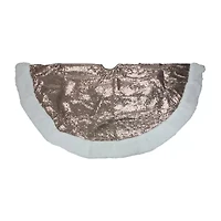 Northlight 47in Brown And White Paillette Sequins Round Indoor Tree Skirt
