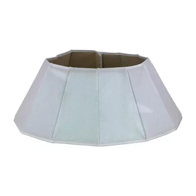 Northlight 26in Shiny White Fabric Hexagonal Christmas Tree Collar