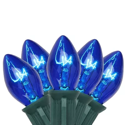 Northlight 25-Count Blue C7 24ft Green Wire String Lights