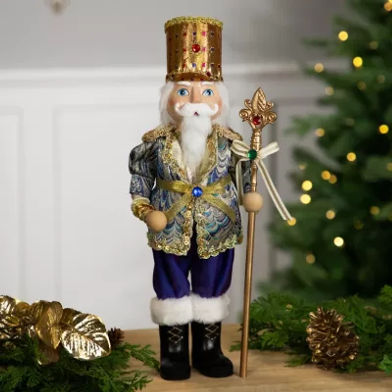 Northlight 16" Nutcracker With Jeweled Scepter Plastic Christmas Nutcracker