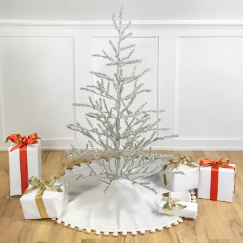 Northlight 3ft Full Champagne Tinsel Artificial Twig - Unlit 3 Foot Christmas Tree