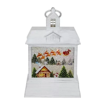 Northlight Led Lighted Santa'S Sleigh Lantern - 10in Christmas Snow Globe