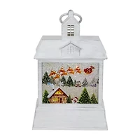Northlight Led Lighted Santa'S Sleigh Lantern - 10in Christmas Snow Globe
