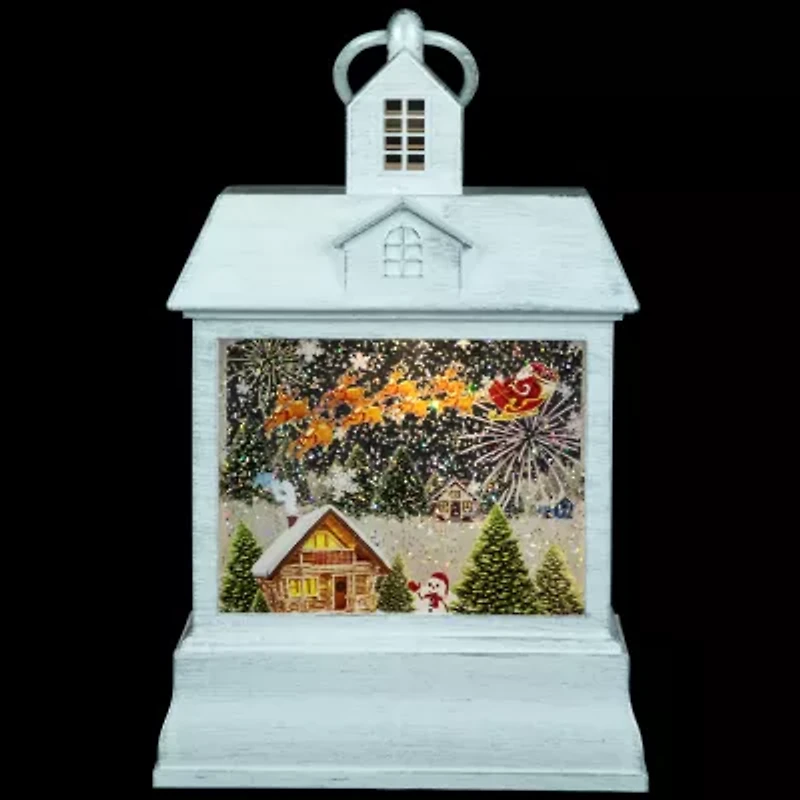 Northlight Led Lighted Santa'S Sleigh Lantern - 10in Christmas Snow Globe
