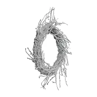Northlight Snow Flocked And Iridescent Glitter Twig - 24in Wreath