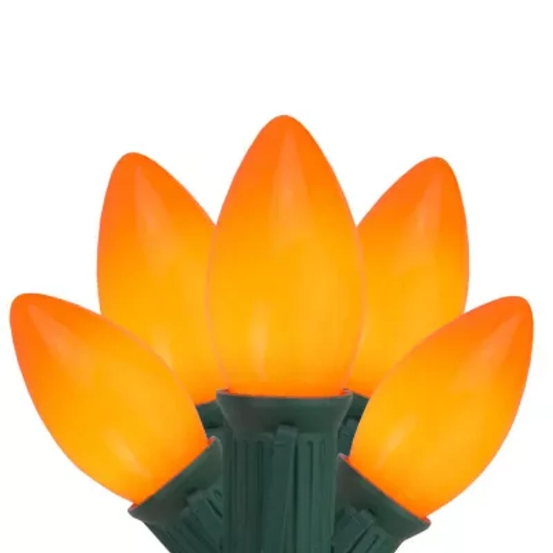 Northlight 25-Count Orange Opaque C9 25ft Green Wire String Lights