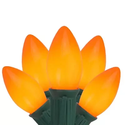 Northlight 25-Count Orange Opaque C9 25ft Green Wire String Lights