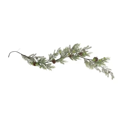 Northlight With Frosted Foliage And Pinecones - 5ft X 8in - Unlit Christmas Indoor Garland