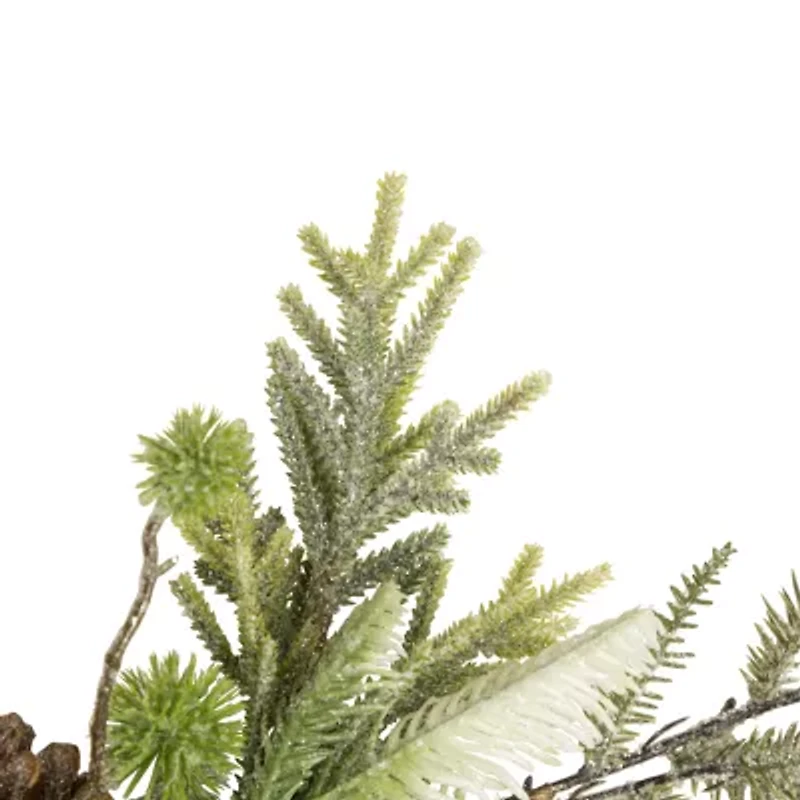 Northlight With Frosted Foliage And Pinecones - 5ft X 8in - Unlit Christmas Indoor Garland