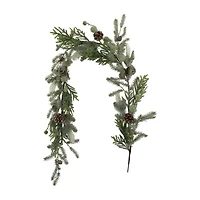 Northlight With Frosted Foliage And Pinecones - 5ft X 8in - Unlit Christmas Indoor Garland